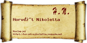 Horvát Nikoletta névjegykártya